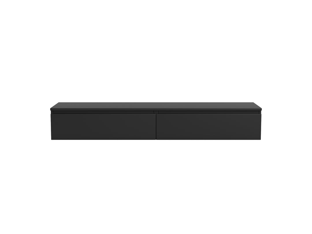 Madison Floating Black TV Unit with Storage - 160cm