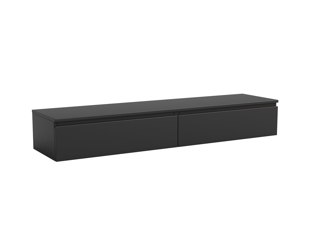 Madison Floating Black TV Unit with Storage - 160cm