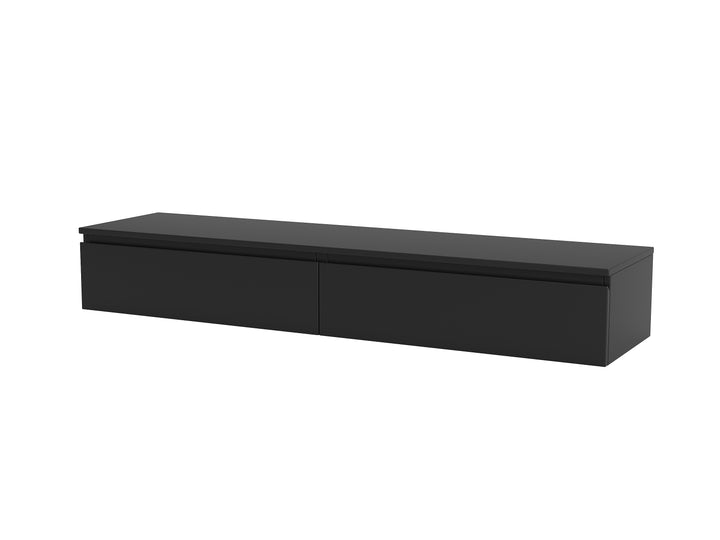 Madison Floating Black TV Unit with Storage - 160cm