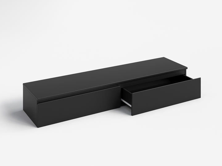 Madison Floating Black TV Unit with Storage - 160cm