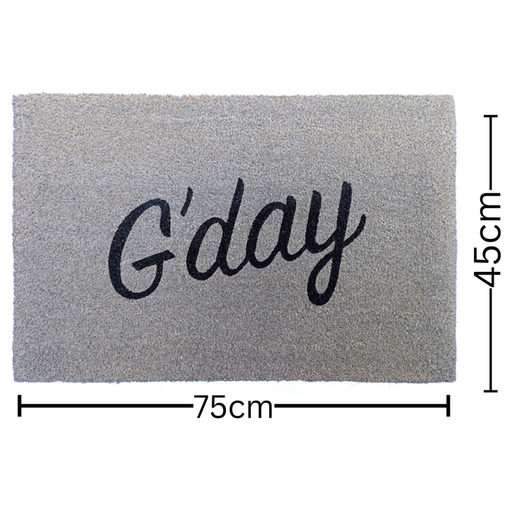 G'Day Grey PVC Backed Coir Doormat