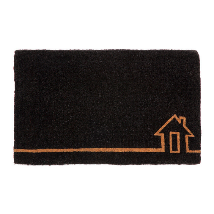 Ghar Black and Natural Coir Doormat