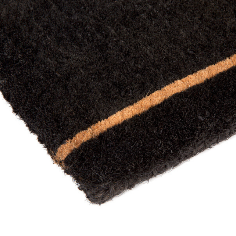 Ghar Black and Natural Coir Doormat