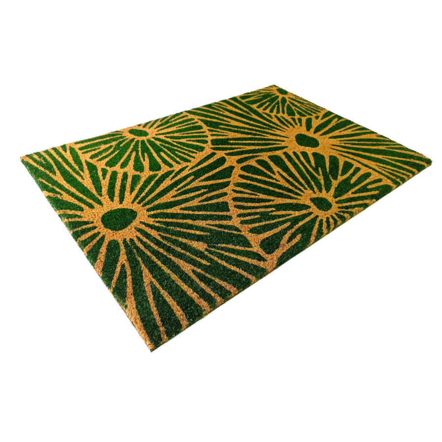 Green Citrus PVC Backed Coir Doormat