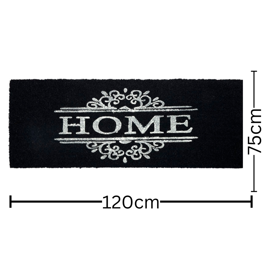 Home Dark Grey PVC Backed Coir Doormat