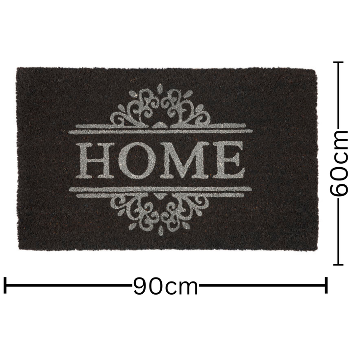 Home Dark Grey PVC Backed Coir Doormat