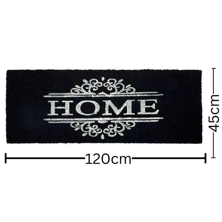 Home Dark Grey PVC Backed Coir Doormat