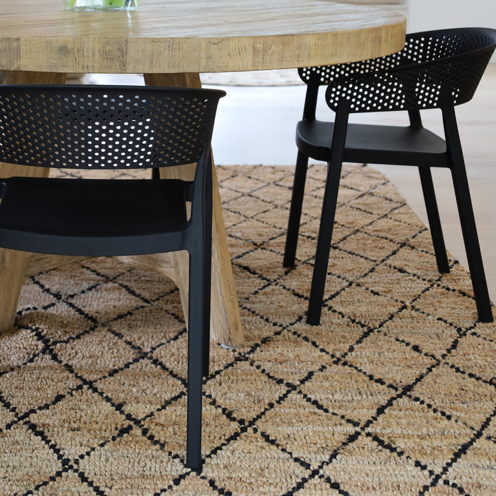 Anant Black and Natural Diamond Jute Area Rug