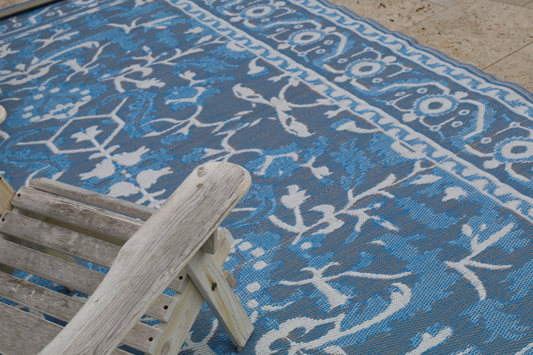 Nain Blue Recycled Plastic Outdoor Rug