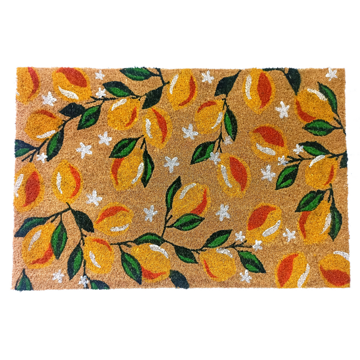 Lemon Branches PVC Backed Coir Doormat