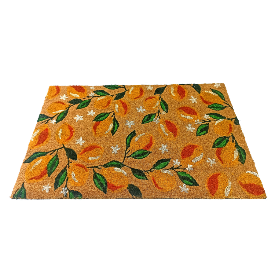 Lemon Branches PVC Backed Coir Doormat