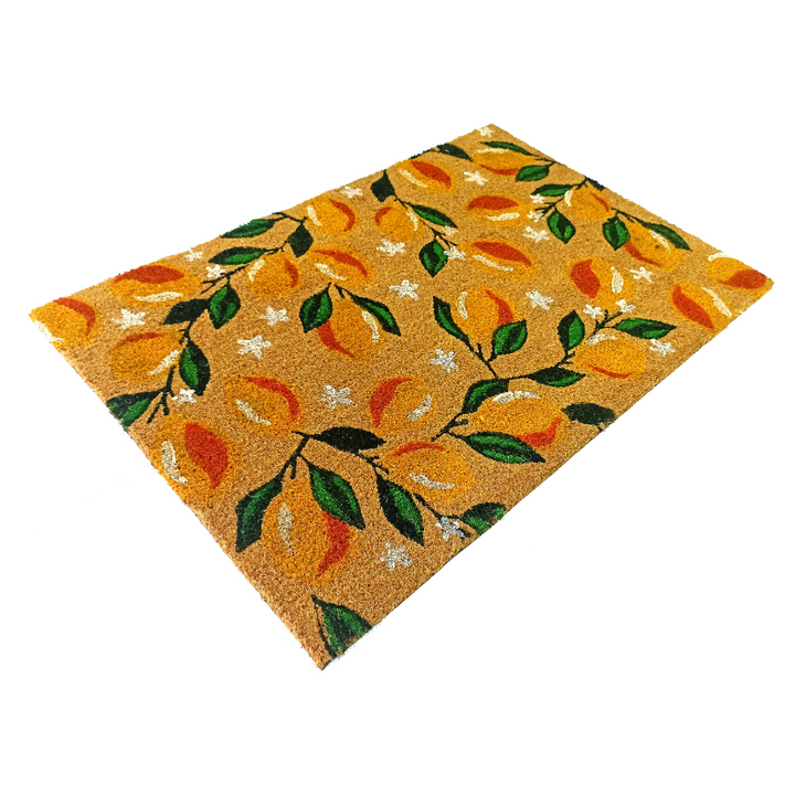 Lemon Branches PVC Backed Coir Doormat