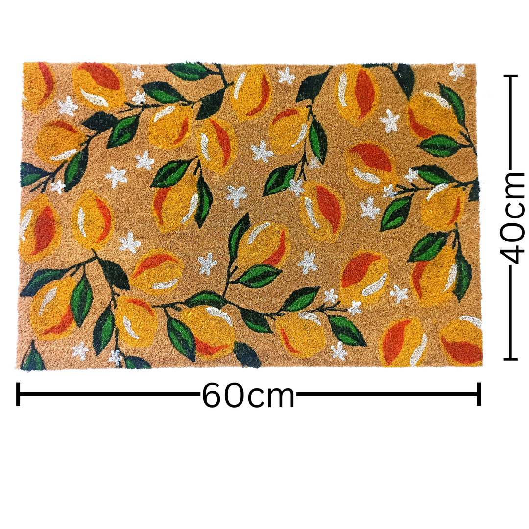 Lemon Branches PVC Backed Coir Doormat