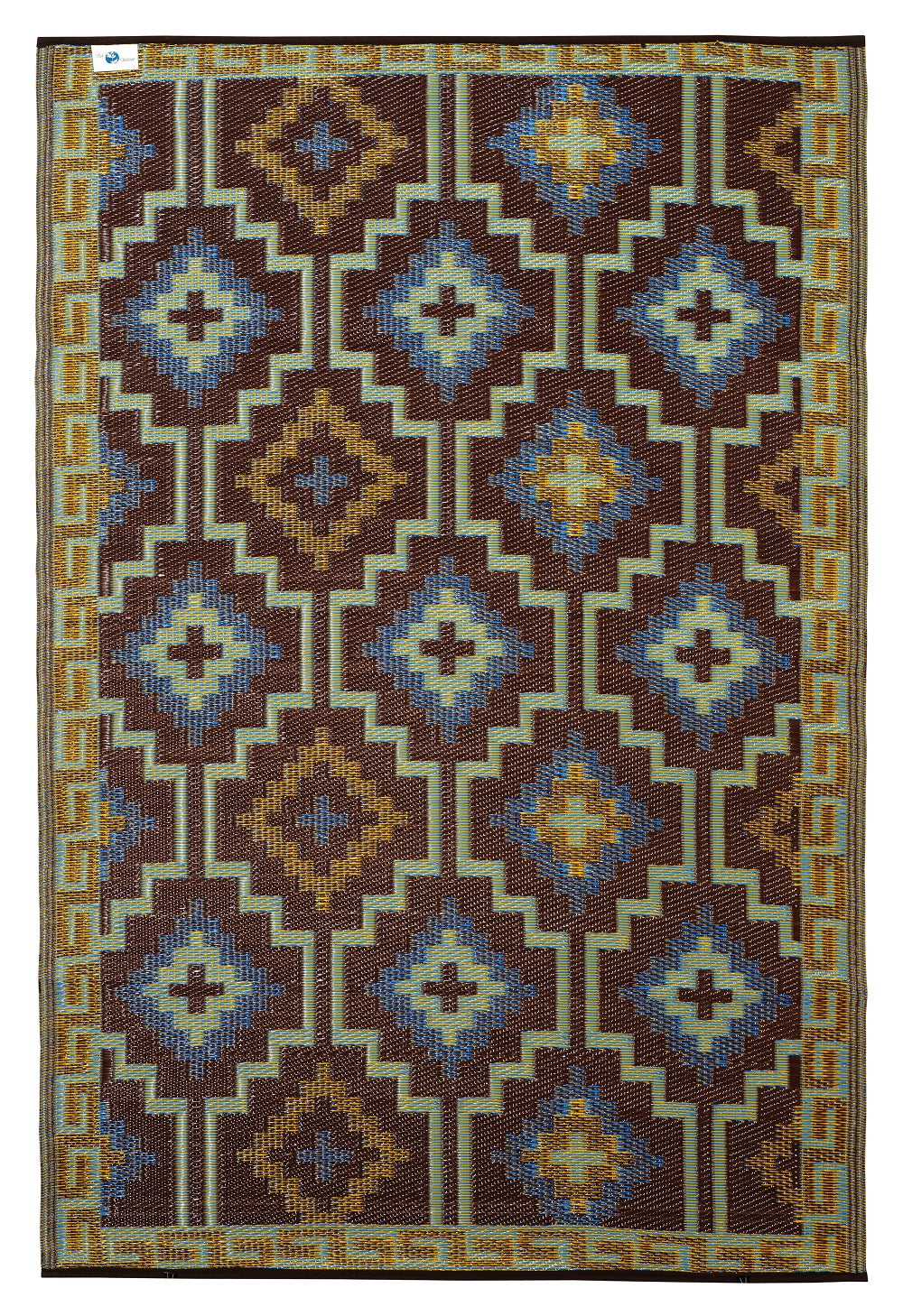 Lhasa Royal Blue and Chocolate Brown Outdoor Rug