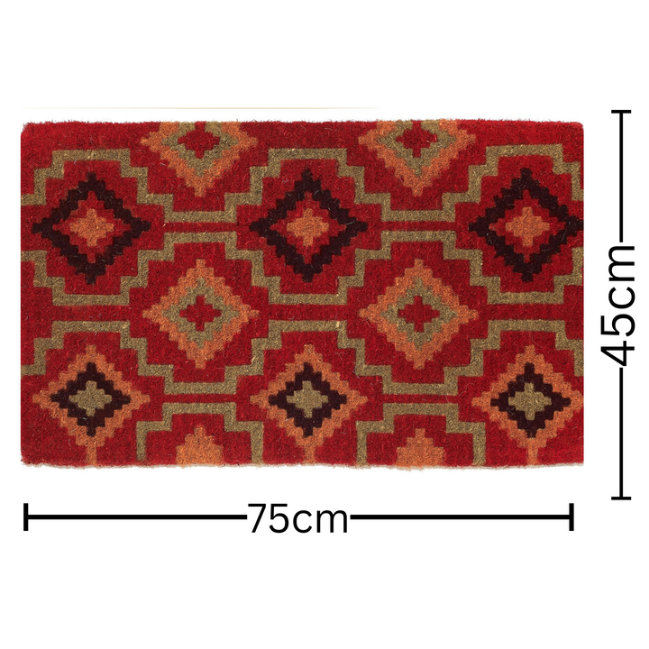 Lhasa Red and Natural Thick Coir Doormat