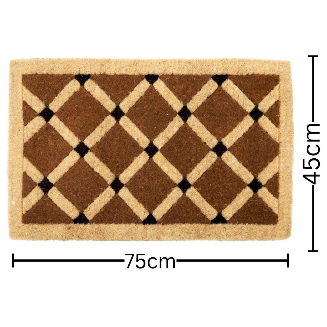 Mahi Diamond Geometrical Two Toned Thick Coir Doormat