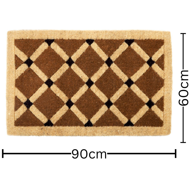 Mahi Diamond Geometrical Two Toned Thick Coir Doormat