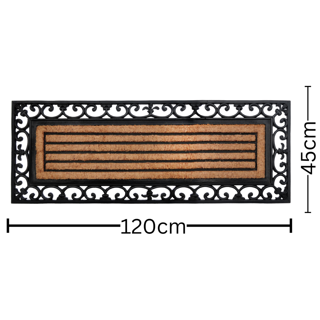 Buy Nautica 45x120 cm Striped Rubber Bordered Coir Doormat