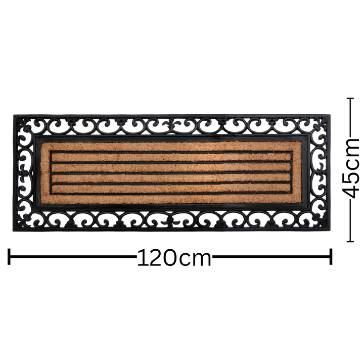 Nautica Striped Rubber Bordered Long Coir Doormat (45X120cm)