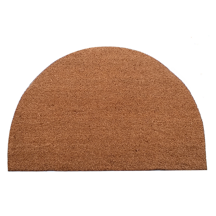 Nubra Natural Plain Half Round PVC Backed Coir Doormat