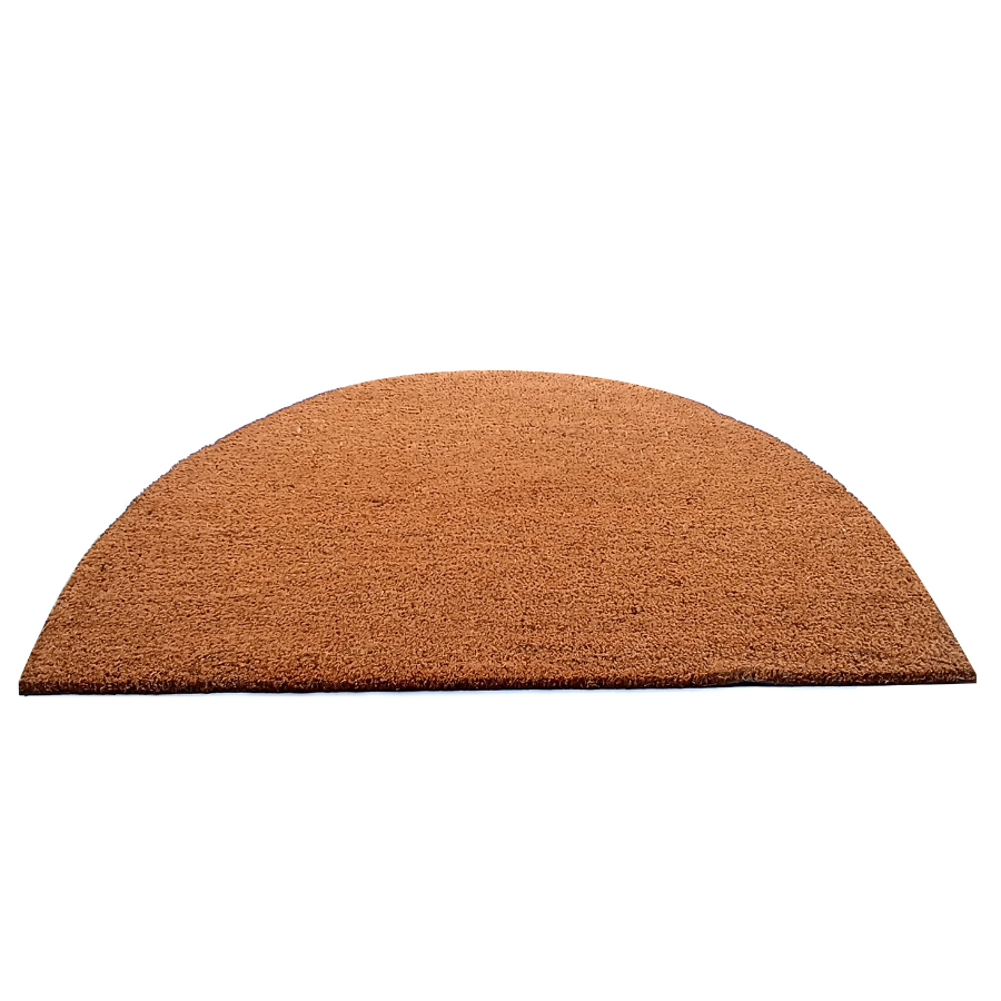 Nubra Natural Plain Half Round PVC Backed Coir Doormat