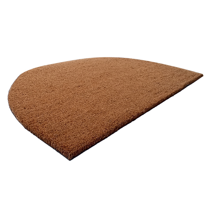 Nubra Natural Plain Half Round PVC Backed Coir Doormat