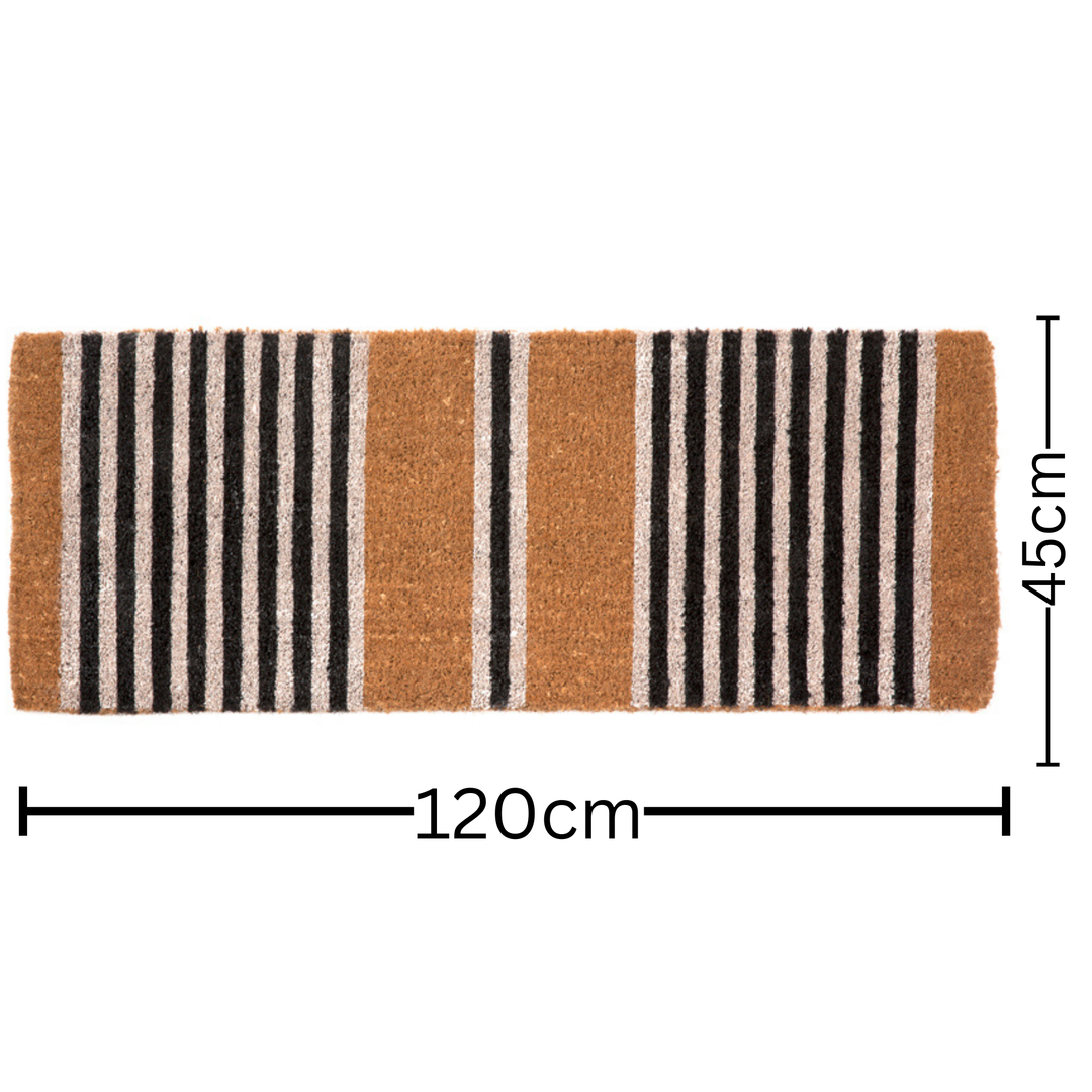 Nui Striped Coastal Coir Extra Long Front Door Mat