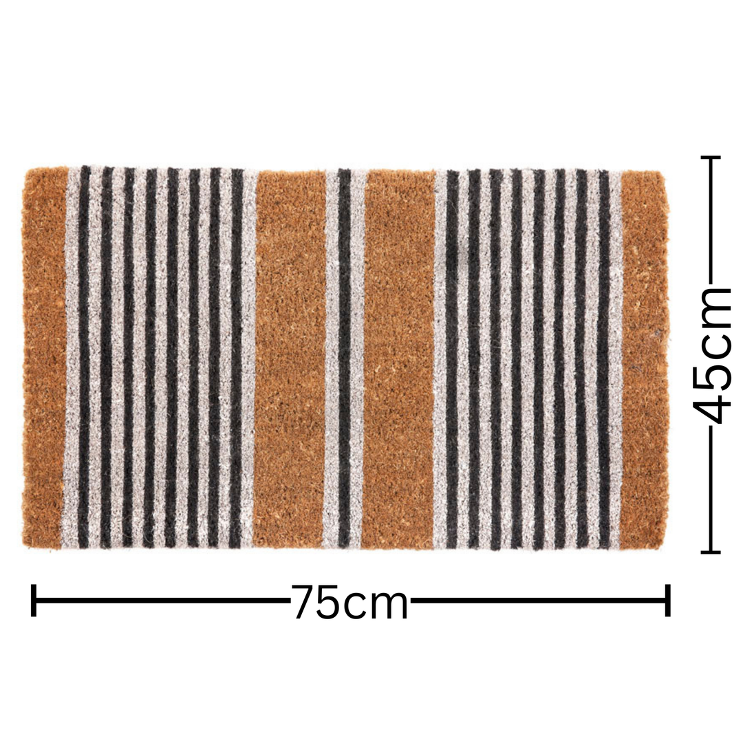 Nui Striped Coastal Coir Doormat