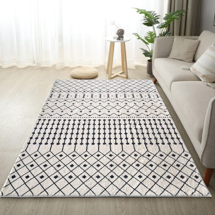 Skon Ivory Machine Made Tribal Modern Area Rug