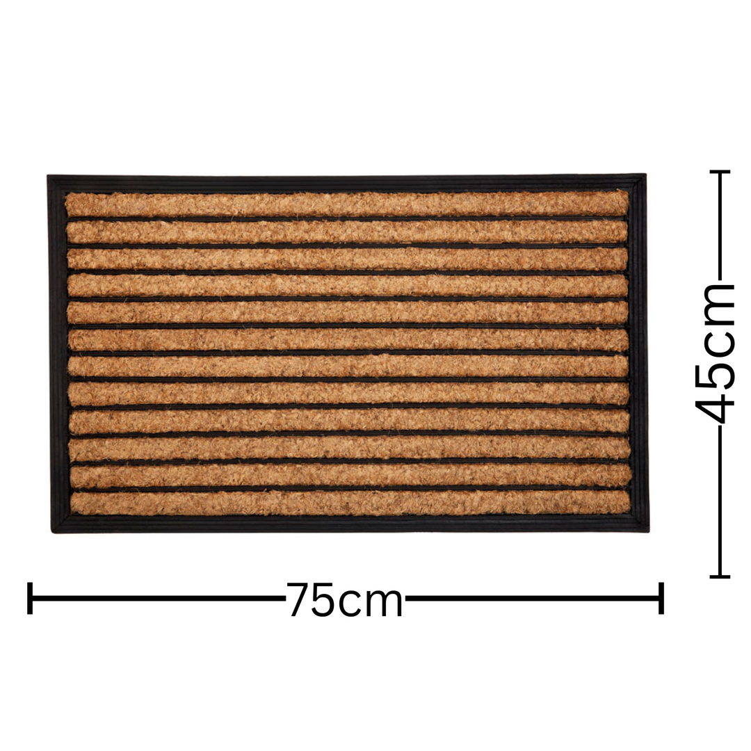 Stripes Rubber Bordered Coir Doormat