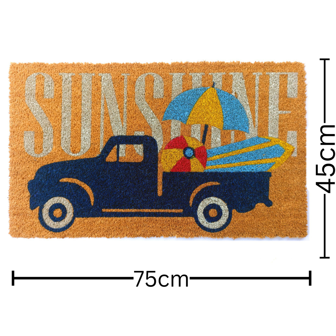 Sunshine Multicolour PVC Backed Coir Doormat