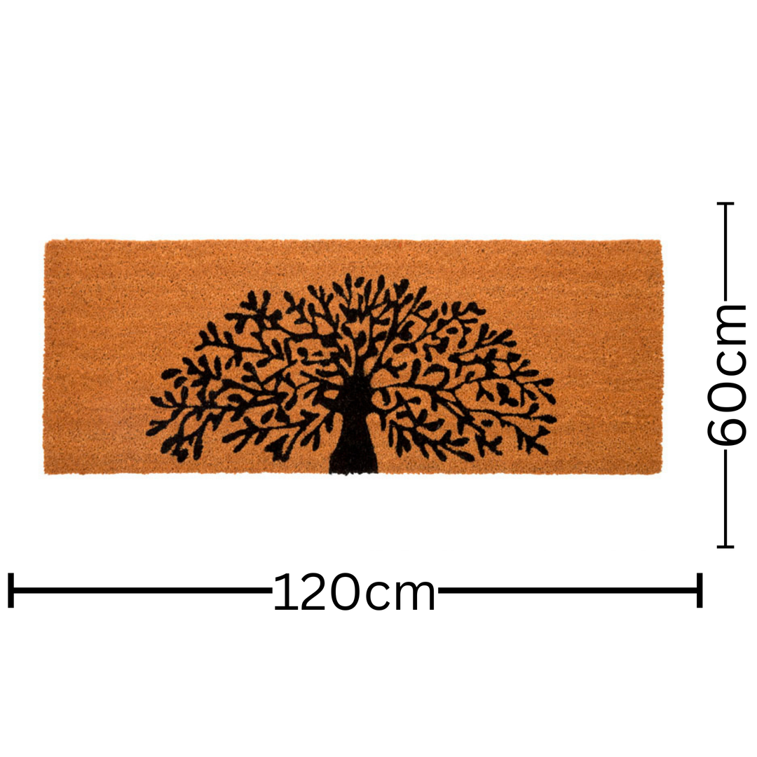 Tree Of Life PVC Backed Long Door Mat For Double Doors