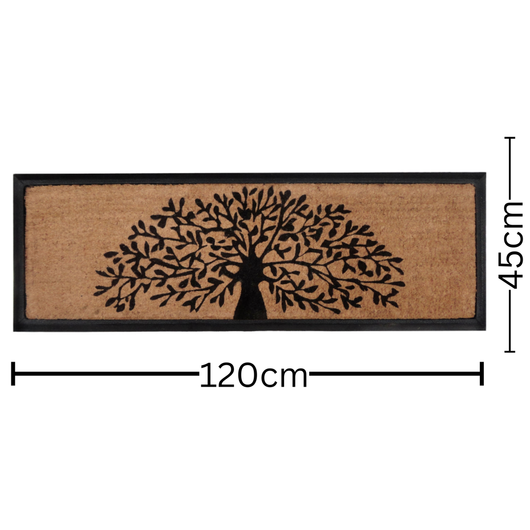 Tree of Life Rubber Bordered Coir Doormat