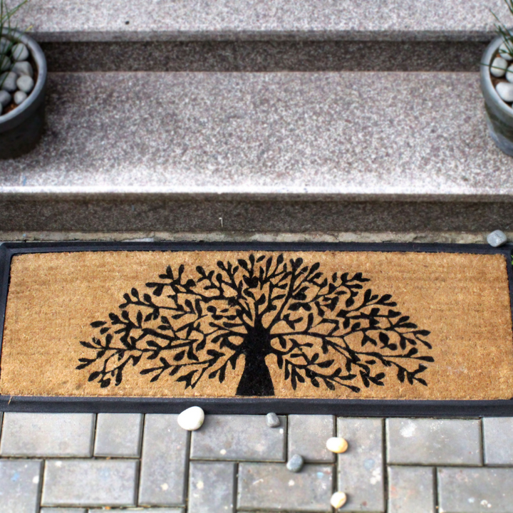 Tree of Life Rubber Bordered Coir Doormat