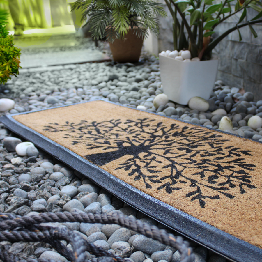 Tree of Life Rubber Bordered Coir Doormat