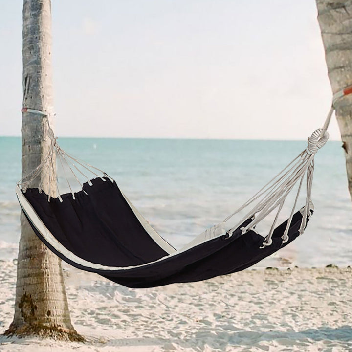 Verano Black with Cream Edges 100% Cotton Hammock