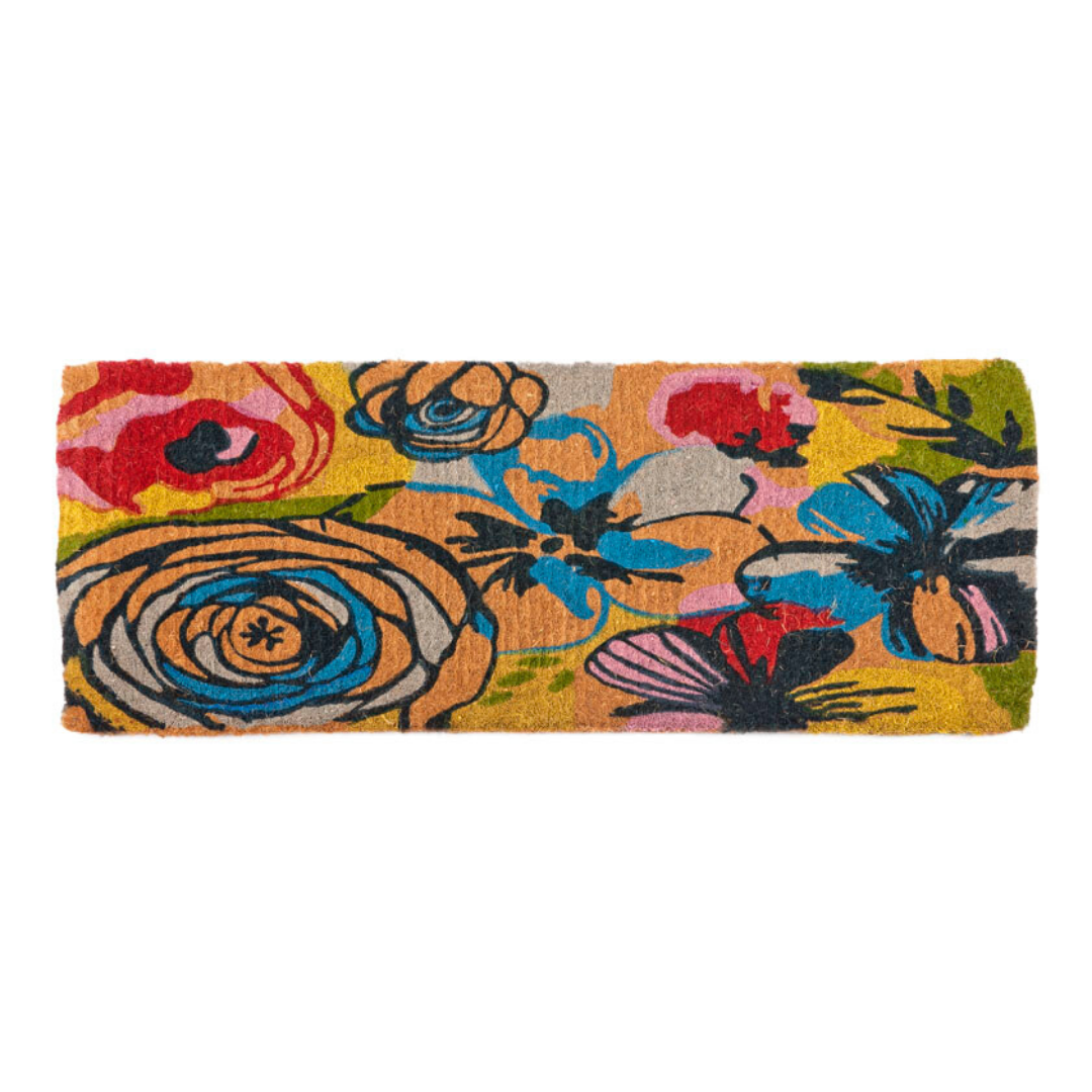 Watercolour Floral Thick Coir Doormat