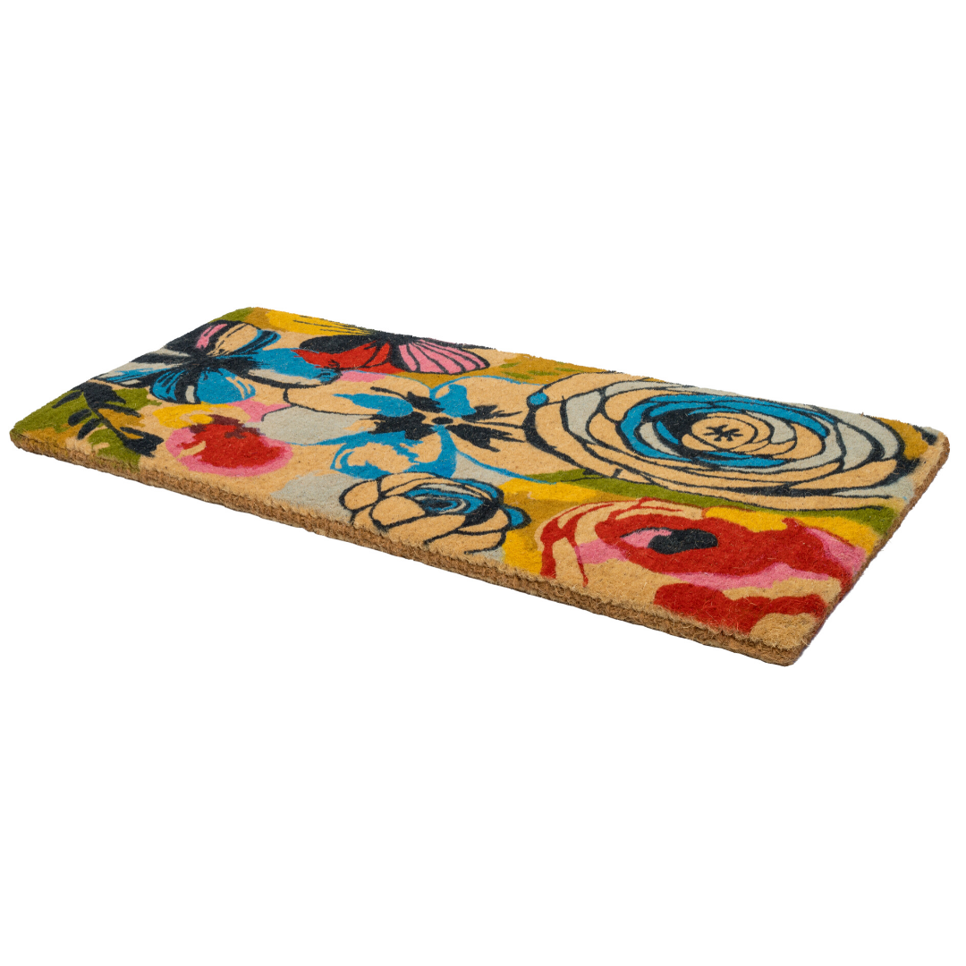 Watercolour Floral Thick Coir Doormat