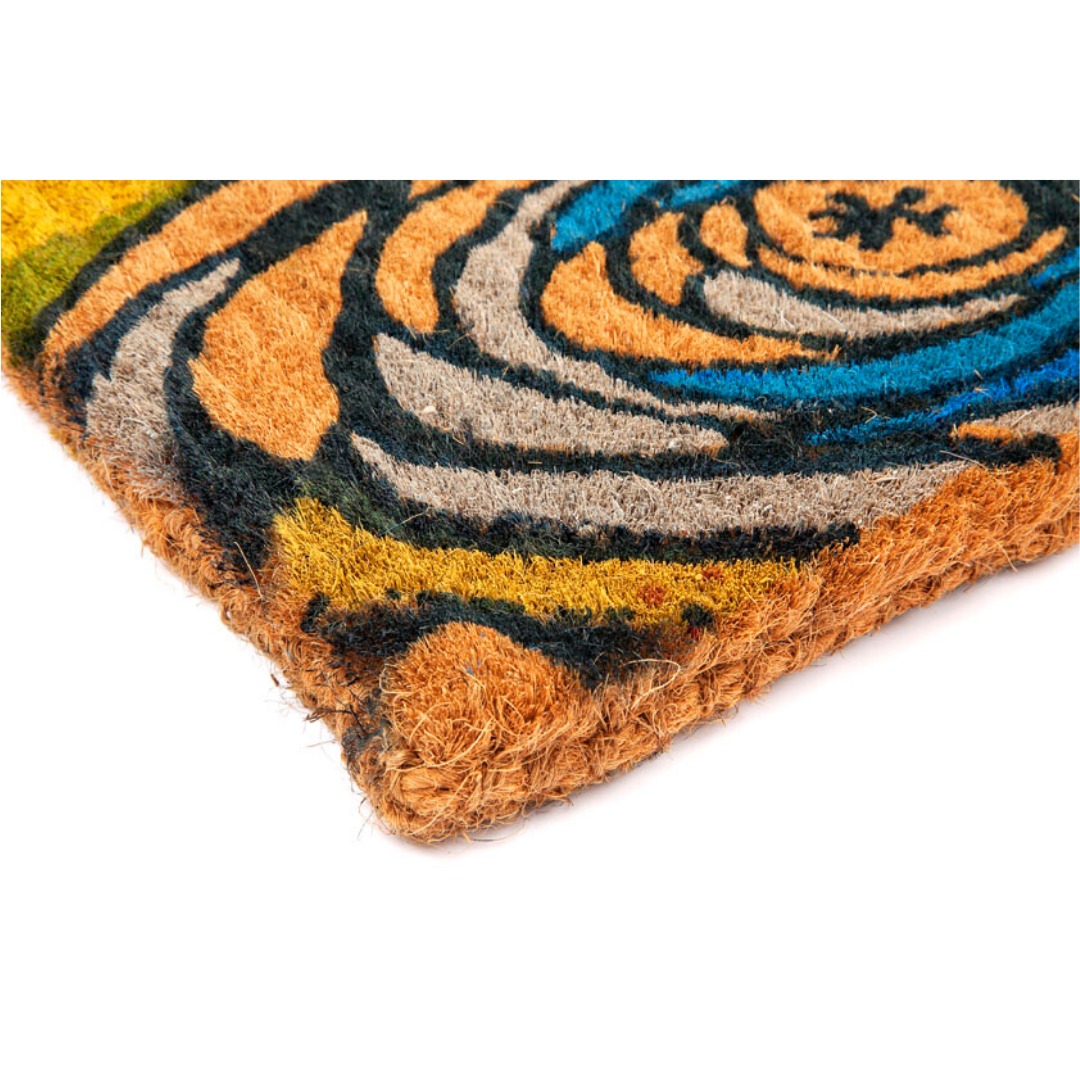 Watercolour Floral Thick Long Coir Doormat for Home