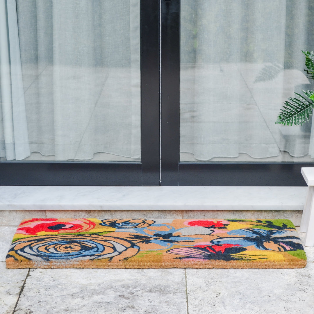 Watercolour Floral Thick Coir Doormat