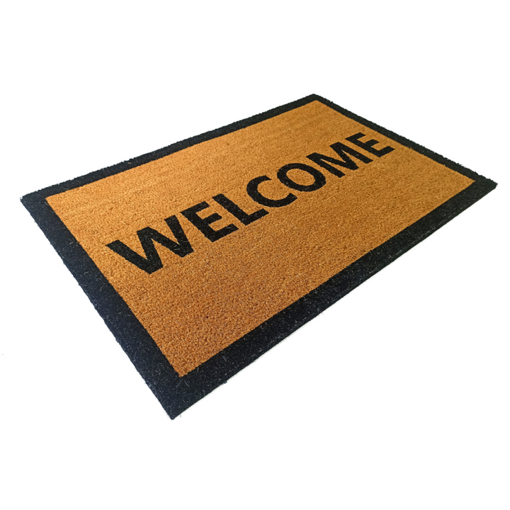 Welcome Border PVC Backed Coir Doormat