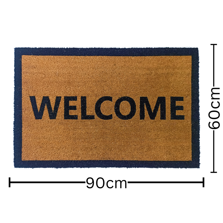 Welcome Border PVC Backed Coir Doormat