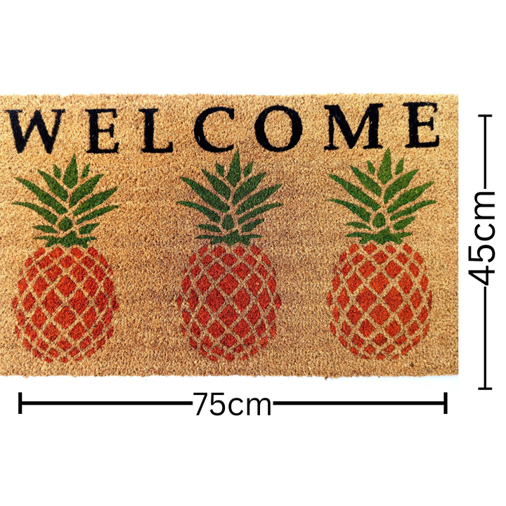 Welcome Pineapple PVC Backed Coir Doormat