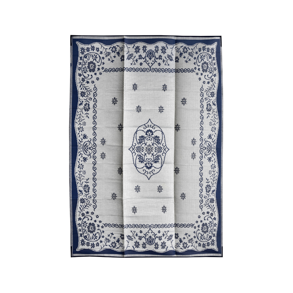 Oriental Blue & White Traditional Foldable Waterproof Large Camping Mat - 270x360 CM - Camping Mats Fab Habitat