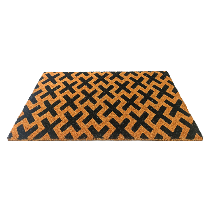 Cross PVC Backed Coir Doormat - Doormats Fab Habitat