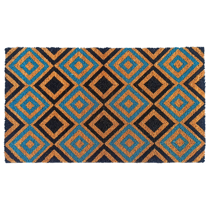 New Diamonds PVC Backed Long Coir Doormat - Doormats Fab Habitat