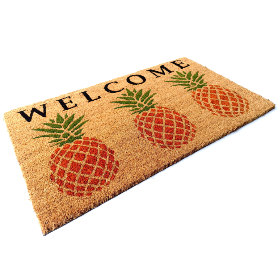 PVC Backed Pineapple Design Long Welcome Door Mat - Doormats Fab Habitat