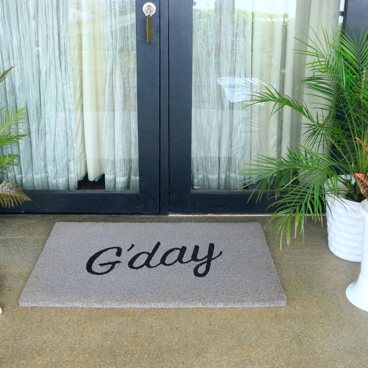 G'Day Grey PVC Backed Coir Doormat - Doormats Fab Habitat