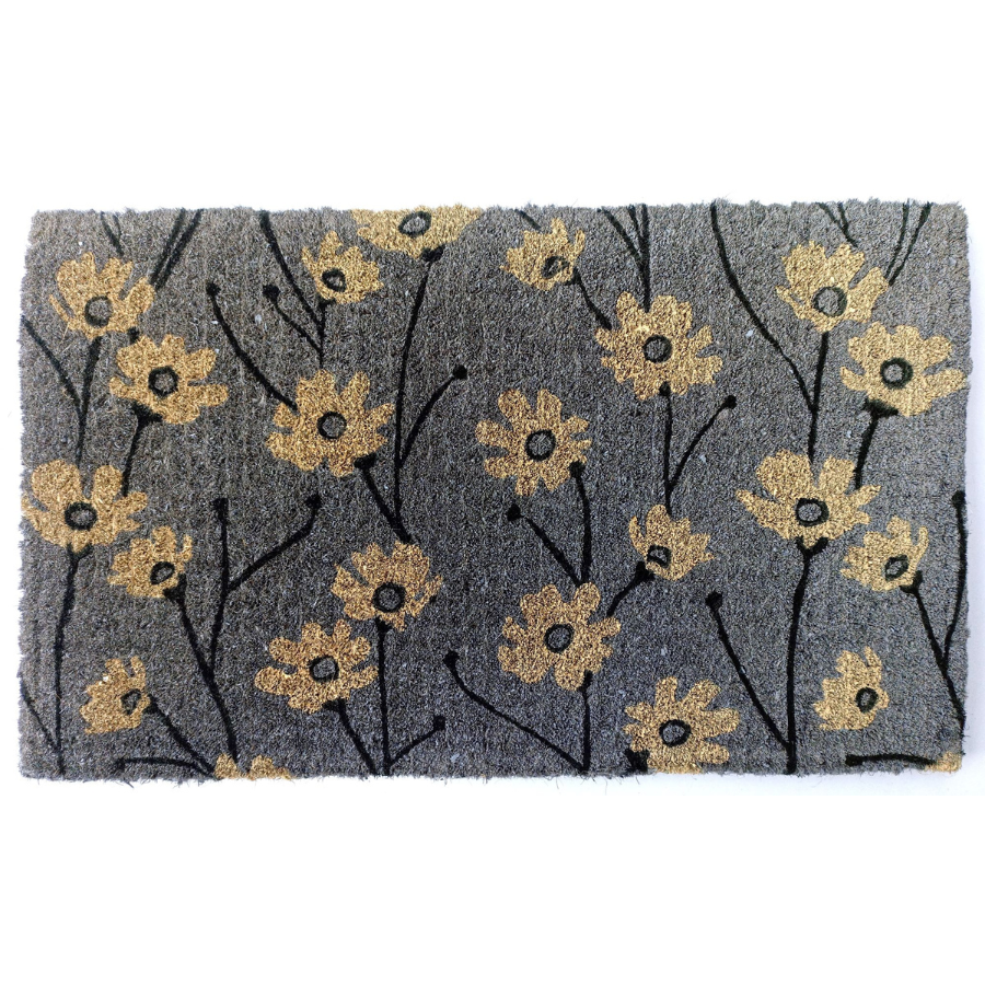 Wild Flowers 100% Coir Doormat - Doormats Fab Habitat