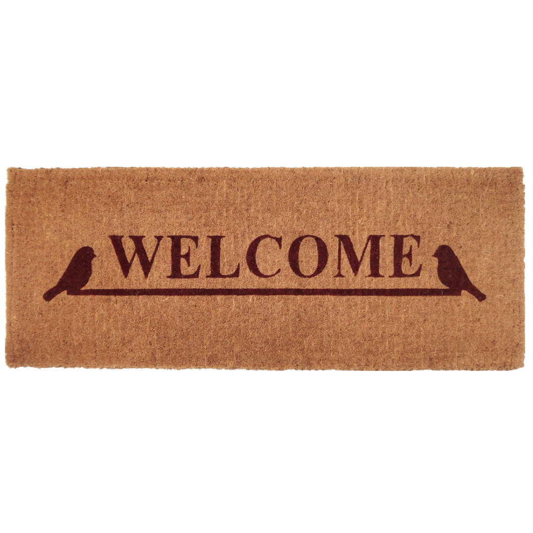 Long And Thick Welcome Coir Door Mat For Double Doors - Doormats Fab Habitat